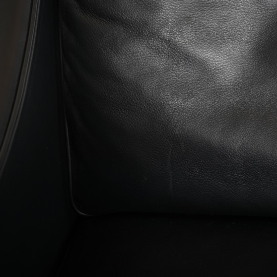 Børge Mogensen 2204 Øreklapstol i sort læder 2000'erne