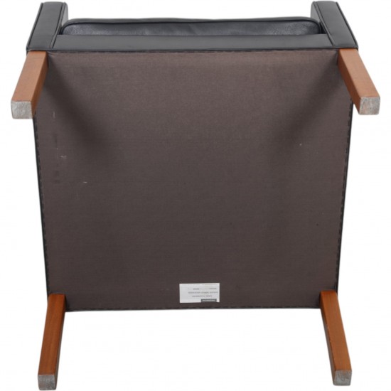 Børge Mogensen 2204 Øreklapstol i sort læder 2000'erne