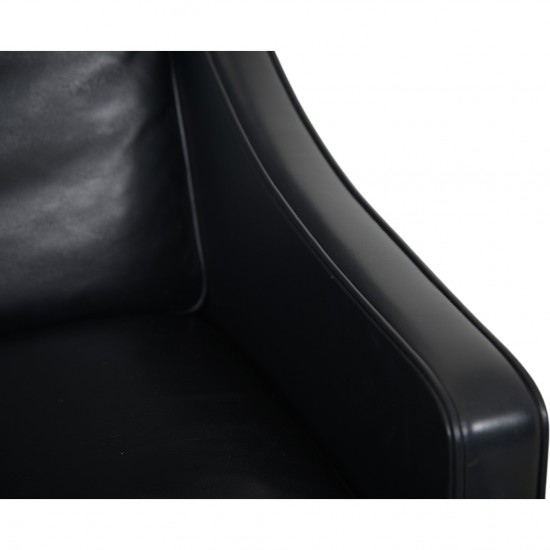 Børge Mogensen 2204 Øreklapstol i sort læder 2000'erne