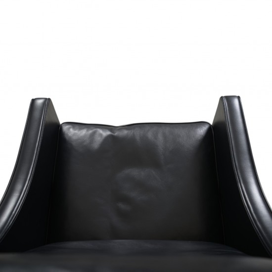 Børge Mogensen 2204 Øreklapstol i sort læder 2000'erne