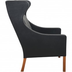 Børge Mogensen 2204 Øreklapstol i sort læder 2000'erne