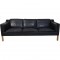 Børge Mogensen 2213 3-personers sofa i sort læder 2012