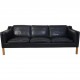 Børge Mogensen 2213 3-personers sofa i sort læder 2012
