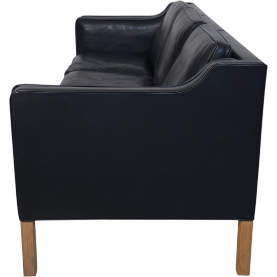 Børge Mogensen 2213 3-personers sofa i sort læder 2012