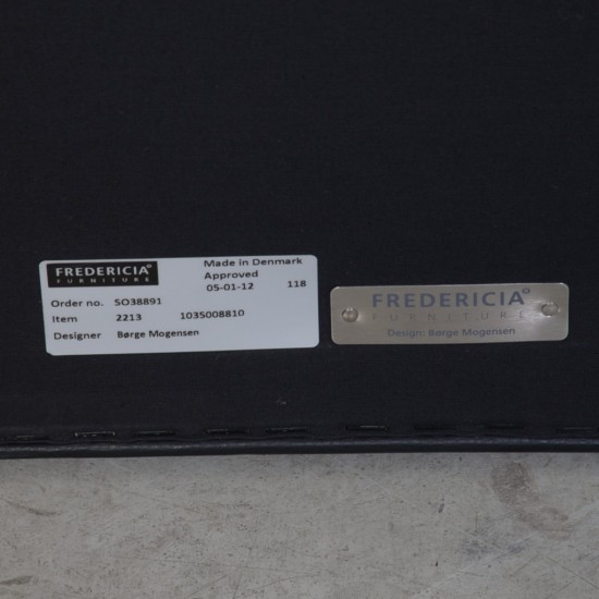 Børge Mogensen 2213 3-personers sofa i sort læder 2012