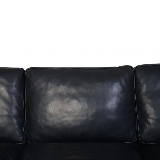 Børge Mogensen 2213 3-personers sofa i sort læder 2012