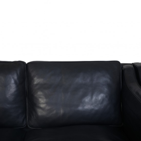 Børge Mogensen 2213 3-personers sofa i sort læder 2012