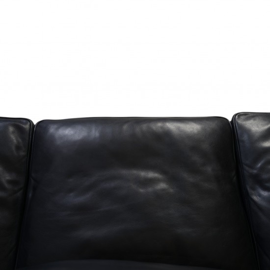 Børge Mogensen 2213 3-personers sofa i sort læder 2012