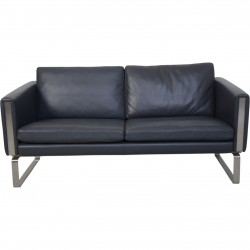 Hans Wegner CH103 2.personers sofa i gråt læder 2000'erne