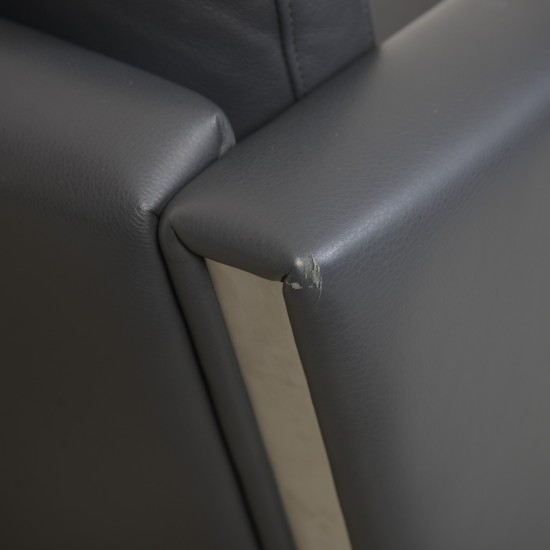 Hans Wegner CH103 2.personers sofa i gråt læder 2000'erne