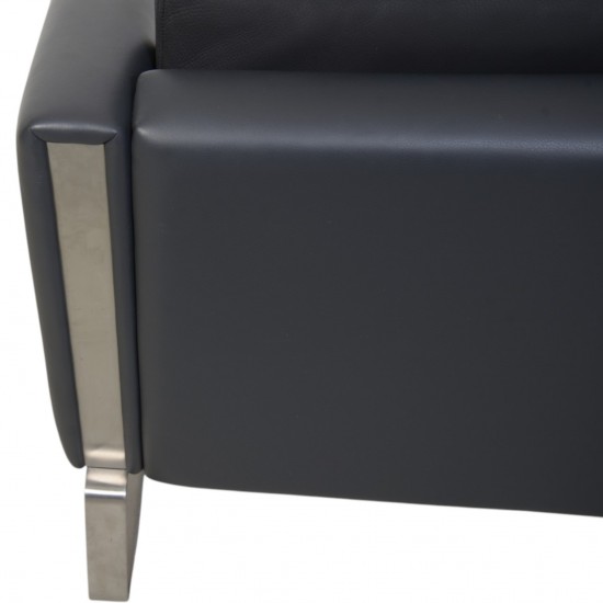 Hans Wegner CH103 2.personers sofa i gråt læder 2000'erne