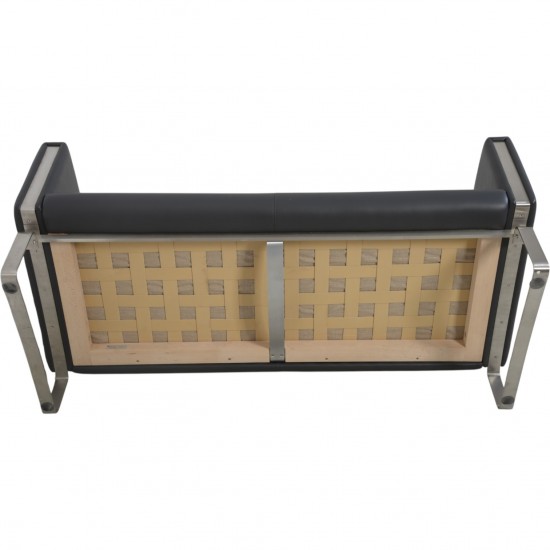 Hans Wegner CH103 2.personers sofa i gråt læder 2000'erne