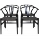 Hans Wegner sæt af fire CH24 Y-stole i sort lakeret eg 2000'erne