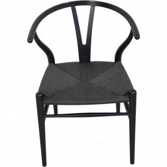 Hans Wegner sæt af fire CH24 Y-stole i sort lakeret eg 2000'erne