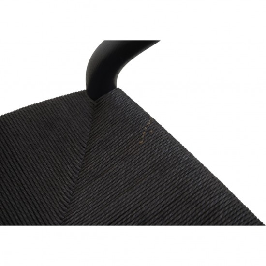 Hans Wegner sæt af fire CH24 Y-stole i sort lakeret eg 2000'erne