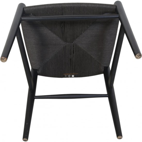 Hans Wegner sæt af fire CH24 Y-stole i sort lakeret eg 2000'erne