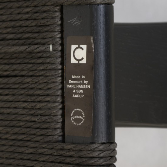 Hans Wegner sæt af fire CH24 Y-stole i sort lakeret eg 2000'erne