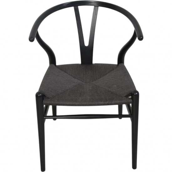 Hans Wegner sæt af fire CH24 Y-stole i sort lakeret eg 2000'erne