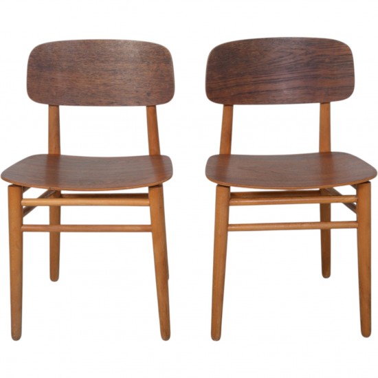 Hans Wegner set of two FH4101 chairs in teak 1970s