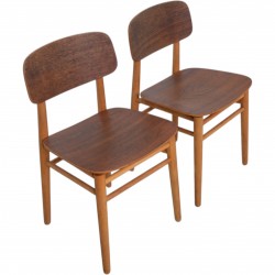 Hans Wegner set of two FH4101 chairs in teak 1970s