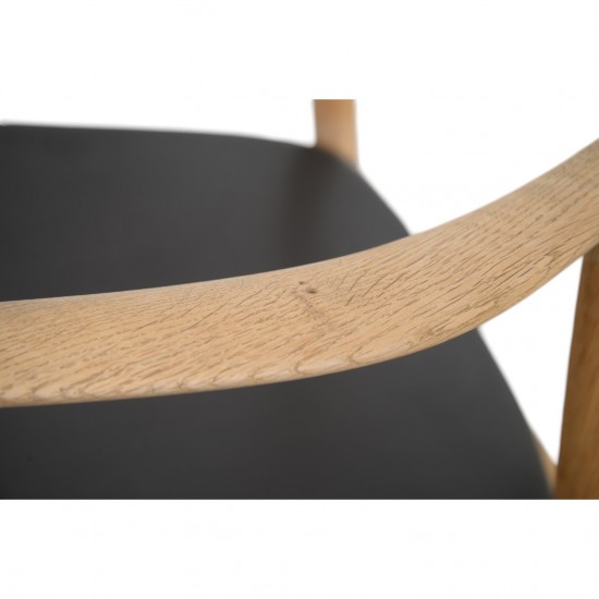 Hans Wegner The chair JH503 i eg og sort læder 1960'erne
