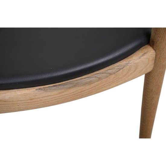Hans Wegner The chair JH503 i eg og sort læder 1960'erne