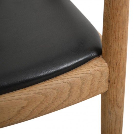 Hans Wegner The chair JH503 i eg og sort læder 1960'erne