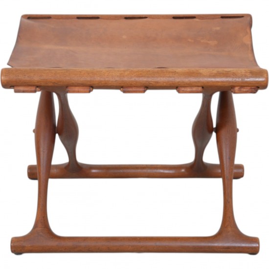 Poul Hundevad Guldhøjstol i natur læder