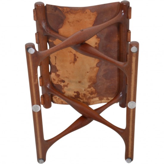 Poul Hundevad Guldhøjstol i natur læder