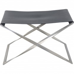 Poul Kjærholm PK91 skammel i sort aura læder 2000'erne