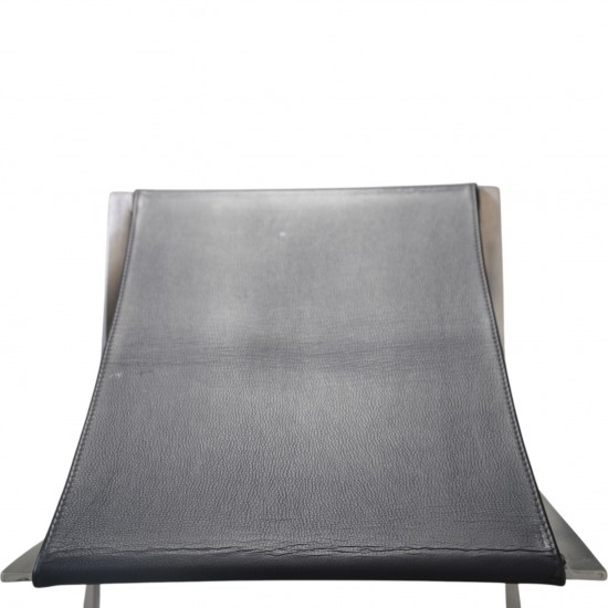 Poul Kjærholm PK91 skammel i sort aura læder 2000'erne