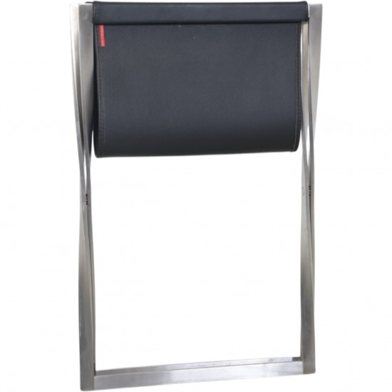 Poul Kjærholm PK91 skammel i sort aura læder 2000'erne