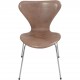 Sæt af 6 Arne Jacobsen Syver stole i patineret brunt læder 1990'erne