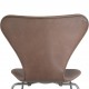 Sæt af 6 Arne Jacobsen Syver stole i patineret brunt læder 1990'erne