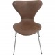 Sæt af 6 Arne Jacobsen Syver stole i patineret brunt læder 1990'erne