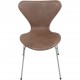Sæt af 6 Arne Jacobsen Syver stole i patineret brunt læder 1990'erne