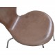 Sæt af 6 Arne Jacobsen Syver stole i patineret brunt læder 1990'erne