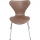 Sæt af 6 Arne Jacobsen Syver stole i patineret brunt læder 1990'erne