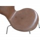 Sæt af 6 Arne Jacobsen Syver stole i patineret brunt læder 1990'erne