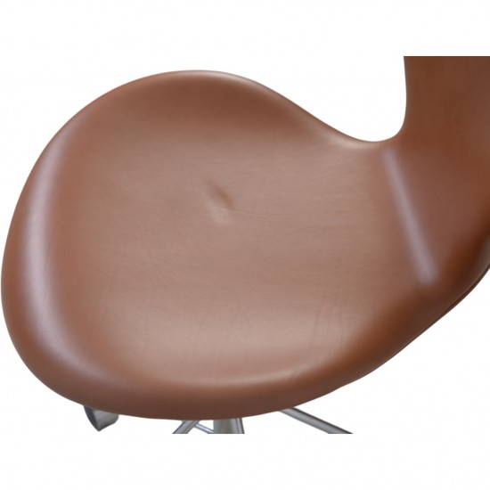 Arne Jacobsen 3117 kontorstol i cognac classic læder 1980'erne