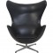 Arne Jacobsen vintage Ægget stol i sort læder 1963