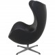 Arne Jacobsen vintage Ægget stol i sort læder 1963