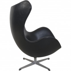 Arne Jacobsen vintage Ægget stol i sort læder 1963