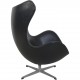 Arne Jacobsen vintage Ægget stol i sort læder 1963