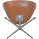 Arne Jacobsen høj Svane stol nybetrukket med cognac classic læder 2006