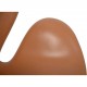 Arne Jacobsen høj Svane stol nybetrukket med cognac classic læder 2006