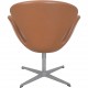 Arne Jacobsen høj Svane stol nybetrukket med cognac classic læder 2006