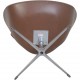 Arne Jacobsen høj Svane stol nybetrukket med mokka classic læder 2007