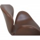 Arne Jacobsen høj Svane stol nybetrukket med mokka classic læder 2007