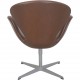 Arne Jacobsen høj Svane stol nybetrukket med mokka classic læder 2007